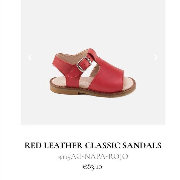 RED LEATHER CLASSIC SANDALS - Picture 5 of 8